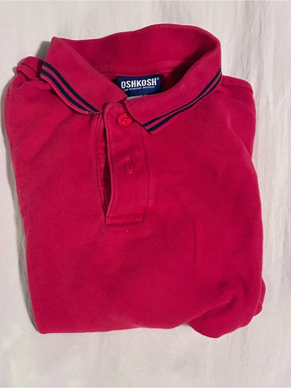 OshKosh Red Polo with Navy Brand Tag